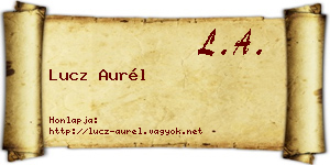 Lucz Aurél névjegykártya